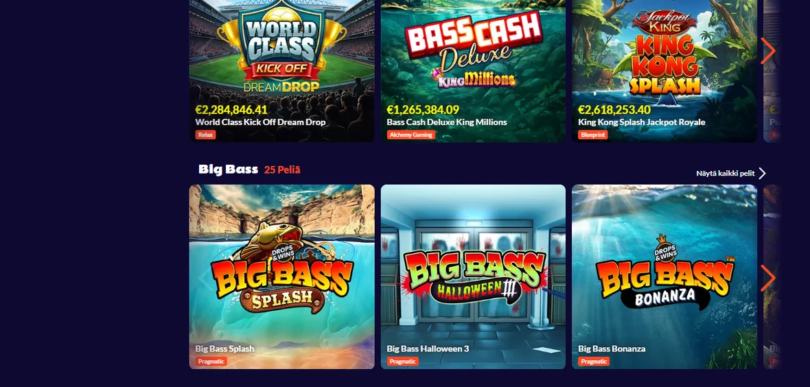 Pelaa Big Bass pelejä
